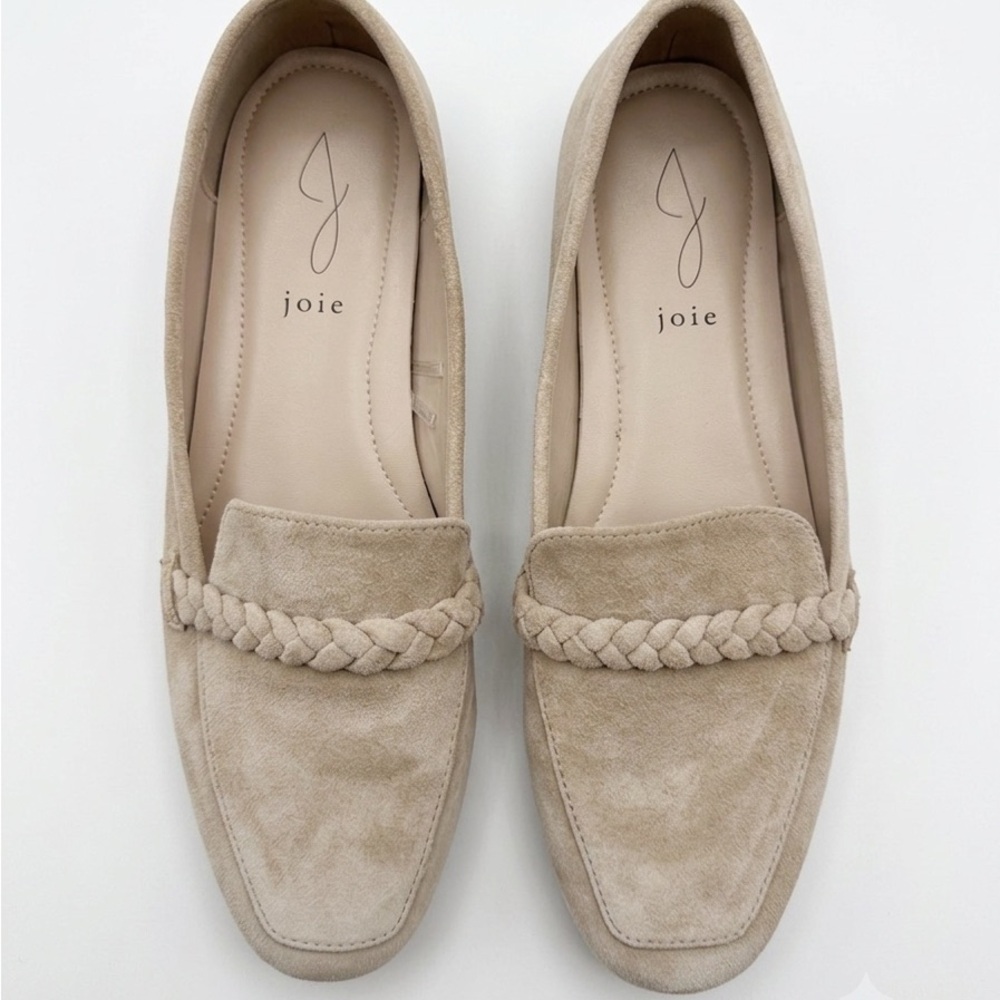 Joie Neutral Beige Genuine Suede Flats - Size 8.5M